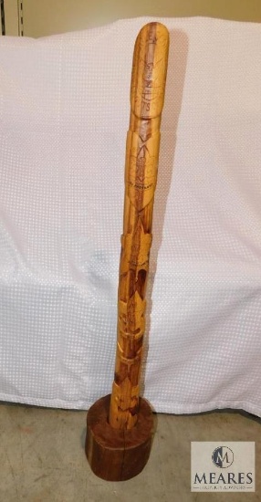 Hand Carved Wood BSA Eagle Scout Ceremonial Totem Post 2 pc