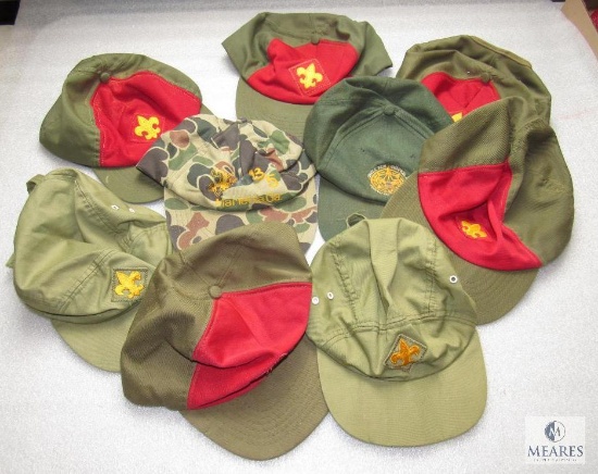 Lot 9 Vintage Boy Scout Caps Ball Hats