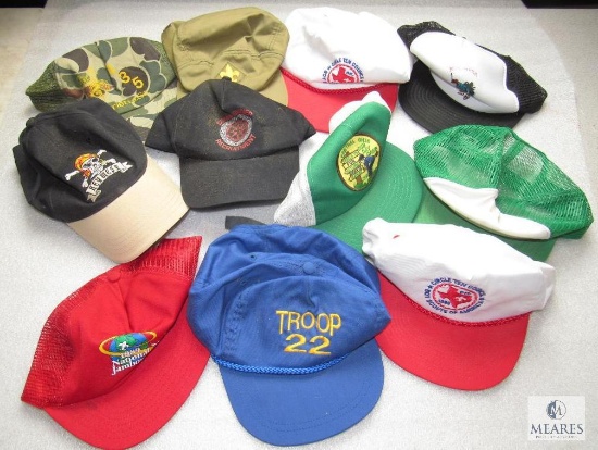 Lot 11 Vintage Boy Scout Trucker Style Caps Ball Hats