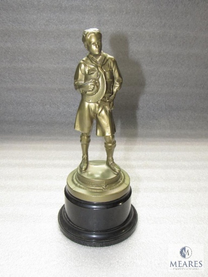 Vintage Boy Scout Statue Trophy Bronze like Finish Plastic Base 10" H