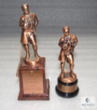 Lot 2 Vintage Boy Scout Statue Trophy w/ Name Plates Plastic Bases 7