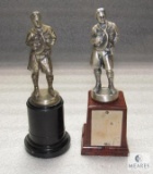 Lot 2 Vintage Boy Scout Statue Trophy 1 w/ Name Plates Plastic Bases 7