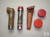 Lot Boy Scouts Vintage Flashlights, Travel Cups, and Mess Kit Silverware Set