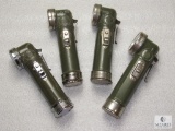 Lot 4 Vintage Boy Scouts BSA Right Angle Flashlights w/ Belt Clips