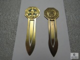Lot of 2 Vintage Boy Scouts Metal Bookmarks 1 New York