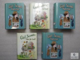 Lot of 5 Girl Scouts Book Tins Trinket Box Storage