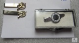 Lot Vintage 2 BSA Boy Scout Exploring Tie Bars & Scouting Rounds a Guy Out Tie Bar