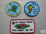 Lot of 3 Cub Scouts Patches Many Countries, Belgium Adventure Weekend & Spring Fling