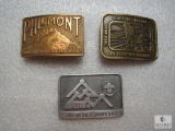 Lot of 2 Vintage Boy Scouts Brass Belt Buckles & 1975 Jamboree Metal Emblem