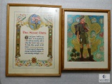 Norman Rockwell Tomorrow's Leader Framed Print & Vintage The Scout Oath Framed Poster