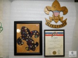 Vintage Boy Scout Post Charter Exploring Program & 2 BSA Logo Crafts