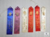 6 Boy Scouts BSA Vintage 1956 Chicago Council Achievement Award Round Up Ribbons