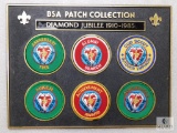 BSA 1910-1985 Diamond Jubilee Boy Scout Patch Collection on Plaque