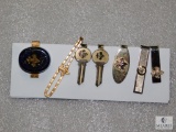 Lot 7 Different BSA Tie Bars Boy Scout Logo Gold Tone