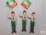 Lot of 3 Kurt Adler Christmas Scout Oath Salute Ornaments - New