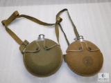 Lot 2 Vintage Boy Scouts Aluminum Canteens w/ Felt Carrying Case