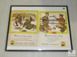 2 Vintage Pepsi-Cola Boy Scout Magazine Advertisements Framed 12.5