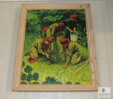 Norman Rockwell Boy Scout Print on Canvas w/ Wood Frame