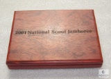 2001 National Scout Jamboree BSA Wood Cased Calculator & Pen Set