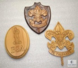 Lot BSA Boy Scout Logo Be Prepared Wood & Plaster Plaques