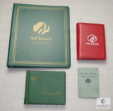 Lot Girl Scout 3-Ring Binder, Notepad Booklet, Vintage Home Service Record & Autograph Book