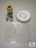 Lot Girl Scout Commemorative China Plate, Plastic Mold, Promise Toothbrush Holder +