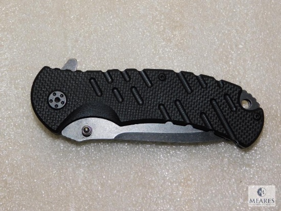 New U.S ARmy tanto tactical folder with spring assist and serrated blade with belt clip