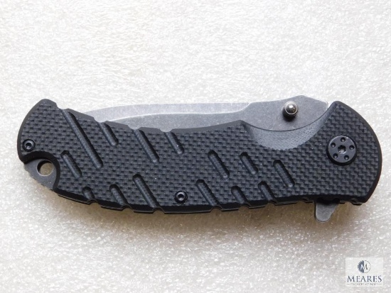 New U.S ARmy tanto tactical folder with spring assist and serrated blade with belt clip
