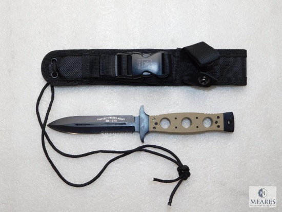 New U.S Army 440 steel fixed blade combat knife with sheath