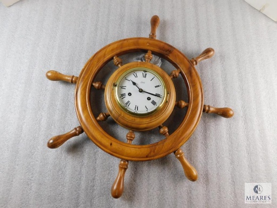 Schatz Wall Clock Wood Sailboat Wheel