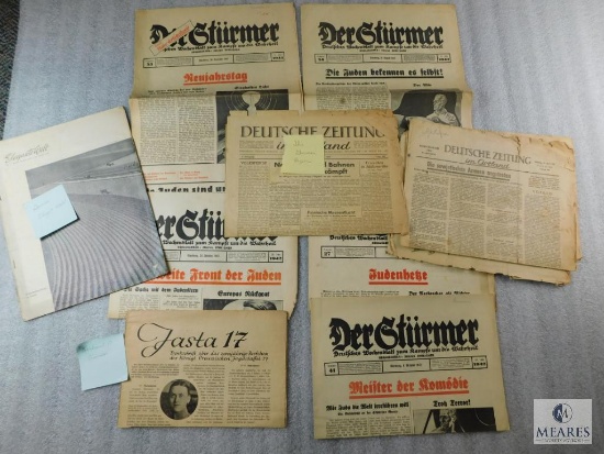 Lot of 7 Vintage Latvian Newspapers Laikmets 1935 - 1944