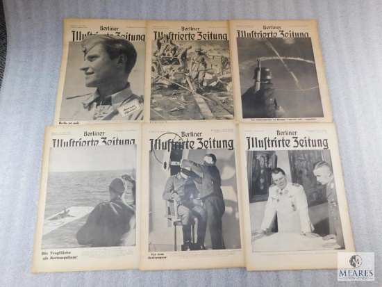 Lot of 6 German Nazi Berlin Berliner Newspapers Propaganda 1940-1942