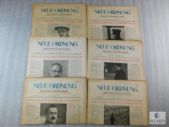 Lot of 6 German Newspapers 1942-1943 Neue Ordnung Propaganda