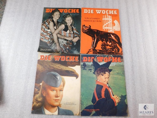 Lot of 4 German Die Woche - This Week - Propaganda Magazines from 1942