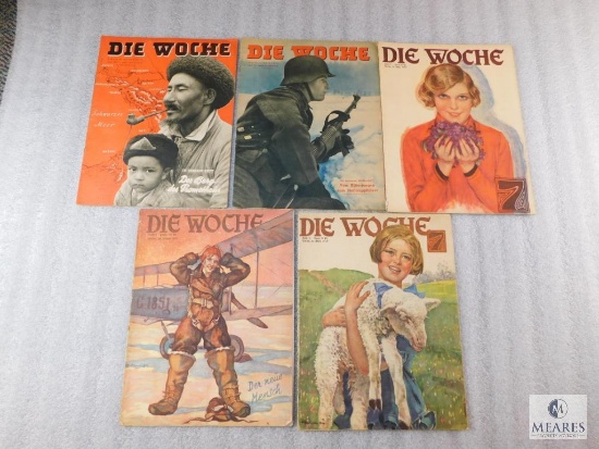 Lot of 4 German Die Woche - This Week - Propaganda Magazines from 1927-1942