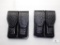 2 New leather double mag pouches for staggered mags like Beretta 92,96 and similar