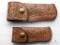 2 Tooled Schrade leather knife cases