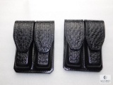 2 New leather double mag pouches for staggered mags like Beretta 92,96 and similar