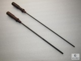 2 Vintage wood handle cleaning rods