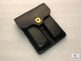 leather military mag pouch with 2 1911 .45 acp magazines