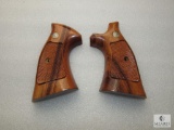 Smith and wesson N Frame checkered wood grips dated 1984