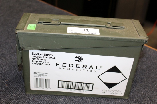 420 Rounds of Federal 5.56x45mm Ammo w/Stripper Clips.