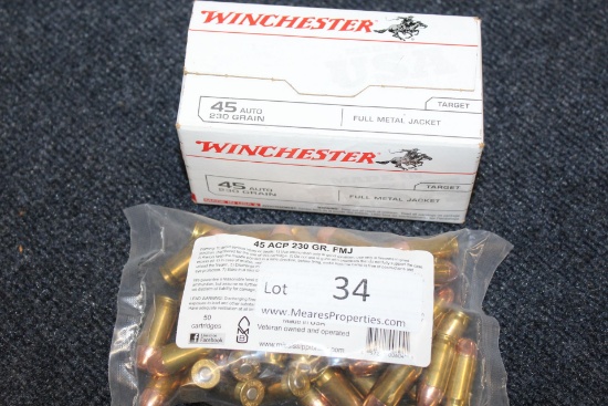 150 Rounds of .45 Auto. 230 Gr. Ammo.