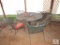 Vintage Metal Mesh Patio Set Table, Chairs, Chaise Lounge, & Tea Cart