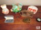 Lot Vintage Piggy Banks, Ceramic, Plastic, & Brass + 50 Year Brass Belt Buckle