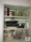 Contents of Cabinet - Vintage Dishes, Skillet Pans, Glassware, Cups, Bowls, +