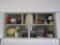 Contents of Cabinet - Vintage Mixing Bowls, Food Chopper, Irons, +