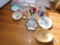 Lot Vintage China Plates 24k Plated Platter Candles Glass Vases Brass Pillar Holder +