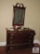 Vintage Bow Front Dresser Continental Furniture Co Wood Framed Mirror