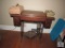 Vintage Singer Sewing Machine Table #AF649029 & Sewing Supplies
